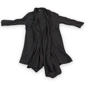 Anthropologie Grand Greece Cardigan Medium Gray Open-Front 100% Linen Boho Resor